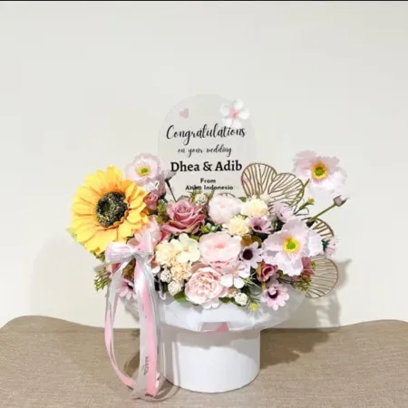Bloom Box Akrilik Ucapan Wedding Flores Timur